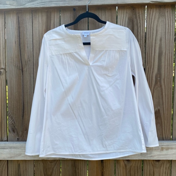 Armani Collezioni Tops - Armani Collezioni White Popover Blouse French Cuff